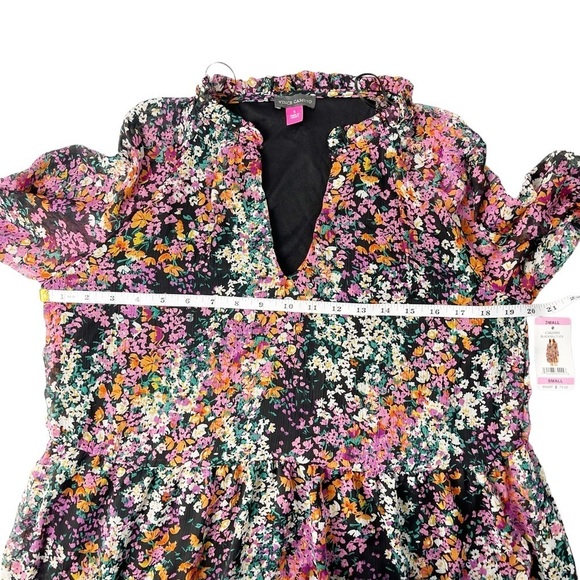 VINCE CAMUTO Ladies Multicolored Three Tier Black Mini Dress Size Small - Picture 10 of 13